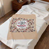 Velveteen Plush Blanket – "I Run on Coffee & Murder Shows" Cozy Throw