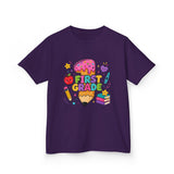 First Grade Kids T‑Shirt — Cute Back to School Pencil & Books Design