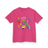 First Grade Kids T‑Shirt — Cute Back to School Pencil & Books Design