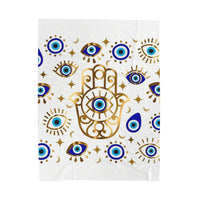 Plush Blanket Evil Eye Hamsa