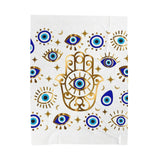 Plush Blanket Evil Eye Hamsa