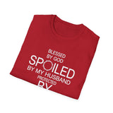 Blessed by God, Spoiled by My Husband — Personalized T-Shirt (Add Name & Position at Checkout)