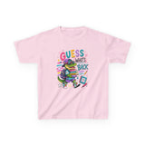 Kids T-Shirt — 'Guess Who's Back' Retro Gamer Dinosaur Graphic Tee
