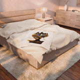 Velveteen Plush Blanket — Inspirational Butterfly Tree Throw with "Don't go through life. Grow through life." Quote