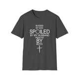 Blessed by God, Spoiled by My Husband — Personalized T-Shirt (Add Name & Position at Checkout)