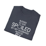 Blessed by God, Spoiled by My Husband — Personalized T-Shirt (Add Name & Position at Checkout)
