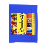 Teacher Life Velveteen Plush Blanket – Back to School Classroom Supplies Design