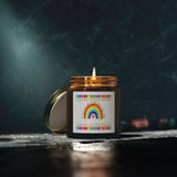 Coconut Apricot Scented Candle (4oz & 9oz) — Hand-Poured Coconut Apricot Wax Jar — Rainbow Label — Gift for Teachers