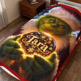 Tara the Grinch Christmas Velveteen Plush Blanket