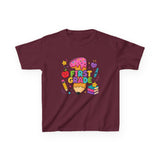 First Grade Kids T‑Shirt — Cute Back to School Pencil & Books Design