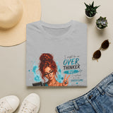 T-Shirt — “I Might Be an Overthinker But…I Overthink so I can Overcome” Red Head Graphic Tee for Overthinkers