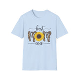 Best Mom Ever Sunflower Animal Print Personalized T-Shirt