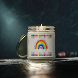 Coconut Apricot Scented Candle (4oz & 9oz) — Hand-Poured Coconut Apricot Wax Jar — Rainbow Label — Gift for Teachers