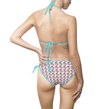 Triangle Bikini Swimsuit — Trump Girl Feminine Heels All-Over Design