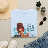 T-Shirt — “I Might Be an Overthinker But…I Overthink so I can Overcome” Red Head Graphic Tee for Overthinkers