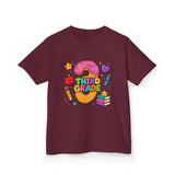 Third Grade Kids T‑Shirt — Cute Donut & School Icons Back-to-School Tee