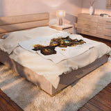 Velveteen Plush Blanket — Inspirational Butterfly Tree Throw with "Don't go through life. Grow through life." Quote