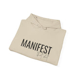 Manifest Hoodie — Minimal Inspirational 'Manifest' Pullover
