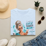 T-Shirt — "I Might Be an Overthinker But... I Overcome" Blonde Graphic Tee — Inspirational Women's Casual Top