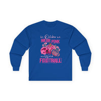 Long Sleeve Tee - Breast Cancer Awareness and Football Design