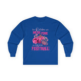 Long Sleeve Tee - Breast Cancer Awareness and Football Design