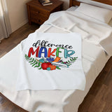 Difference Maker Plush Blanket — #TeacherLife Velveteen Throw