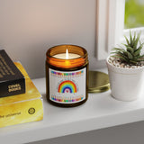Coconut Apricot Scented Candle (4oz & 9oz) — Hand-Poured Coconut Apricot Wax Jar — Rainbow Label — Gift for Teachers