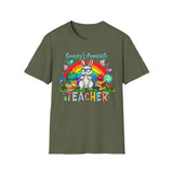 Bunny's Favorite Teacher T-Shirt — Colorful Easter Tee for Educators