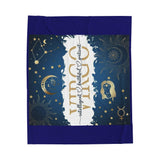 Zodiac Virgo Velveteen Plush Blanket – Celestial Astrological Throw with "Virgo: Intelligent, Dedicated, Practical" Text