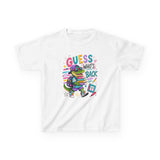 Kids T-Shirt — 'Guess Who's Back' Retro Gamer Dinosaur Graphic Tee