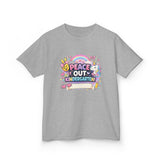 Personalized 'Peace Out Kindergarten' Kids Tee — Custom Name, Multiple Colors