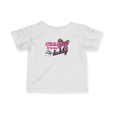 Infant Tee — "Charge It to Daddy" Cute Baby Shirt with Leopard Accent