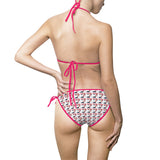 Triangle Bikini Swimsuit — Trump Girl Feminine Heels All-Over Design