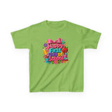 Kids Tee — "Happy First Day of School" Colorful Back-to-School Shirt
