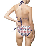 Triangle Bikini Swimsuit — Trump Girl Feminine Heels All-Over Design