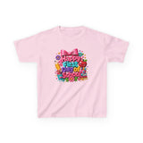 Kids Tee — "Happy First Day of School" Colorful Back-to-School Shirt