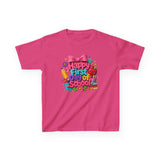 Kids Tee — "Happy First Day of School" Colorful Back-to-School Shirt