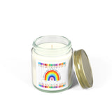Coconut Apricot Scented Candle (4oz & 9oz) — Hand-Poured Coconut Apricot Wax Jar — Rainbow Label — Gift for Teachers