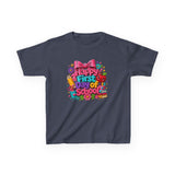 Kids Tee — "Happy First Day of School" Colorful Back-to-School Shirt