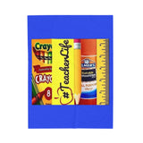 Teacher Life Velveteen Plush Blanket – Back to School Classroom Supplies Design