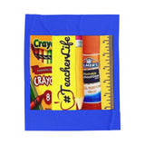 Teacher Life Velveteen Plush Blanket – Back to School Classroom Supplies Design