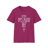 Blessed by God, Spoiled by My Husband — Personalized T-Shirt (Add Name & Position at Checkout)