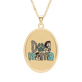 Dog Mama Oval Pendant Necklace — Animal Lover Jewelry