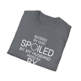 Blessed by God, Spoiled by My Husband — Personalized T-Shirt (Add Name & Position at Checkout)