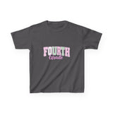 Fourth Grade Kids T-Shirt – Pastel Pink & Green "Fourth Grade" Back-to-School Tee