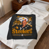 Pittsburgh Steelers Personalized Velveteen Plush Blanket – "Charlie" Fan Throw