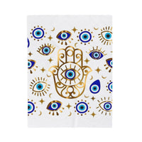 Plush Blanket Evil Eye Hamsa
