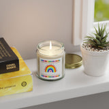 Coconut Apricot Scented Candle (4oz & 9oz) — Hand-Poured Coconut Apricot Wax Jar — Rainbow Label — Gift for Teachers