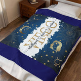 Zodiac Virgo Velveteen Plush Blanket – Celestial Astrological Throw with "Virgo: Intelligent, Dedicated, Practical" Text