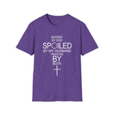 Blessed by God, Spoiled by My Husband — Personalized T-Shirt (Add Name & Position at Checkout)